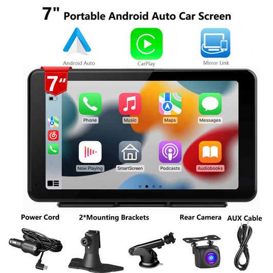 【7 Inch】Newest Wireless CarPlay & Android Auto Touch Screen - For All Cars - Car Radio with Voice Control, Bluetooth 5.0,Backup Camera, FM/AM